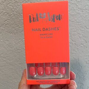 Red Aspen Nails - Glitter and Glow, Jazmine Coral Sparkle Nail Dashes NEW